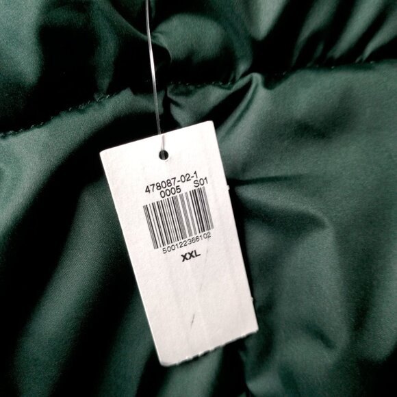 Old Navy Puffer Vest Men XXL Forest Green Jacket Snap Zip Up Recycled - Picture 8 of 11